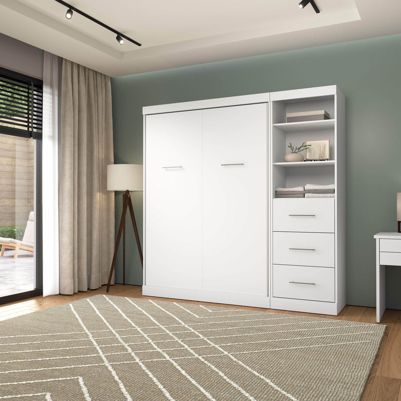 Modubox Murphy Wall Bed Nebula Full Murphy Wall Bed and Closet Organizer with Drawers - Available in 3 Colours