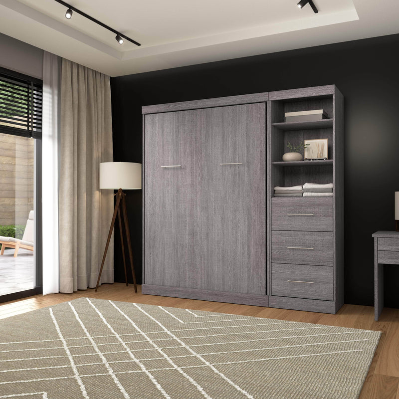 Modubox Murphy Wall Bed Nebula Full Murphy Wall Bed and Closet Organizer with Drawers - Available in 3 Colours