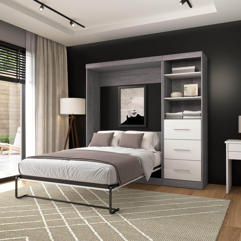 Modubox Murphy Wall Bed Nebula Full Murphy Wall Bed and Closet Organizer with Drawers - Available in 3 Colours