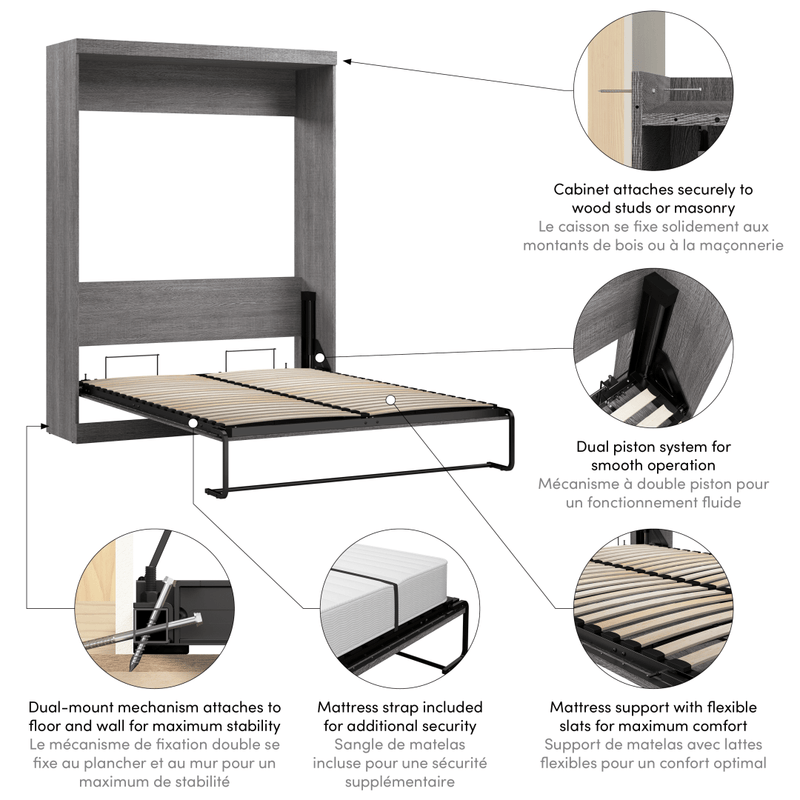 Modubox Murphy Wall Bed Nebula Queen Murphy Wall Bed (65") - Available in 3 Colours