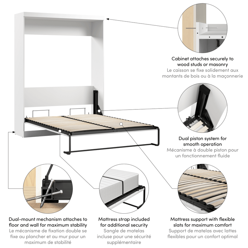 Modubox Murphy Wall Bed Nebula Queen Murphy Wall Bed (65") - Available in 3 Colours