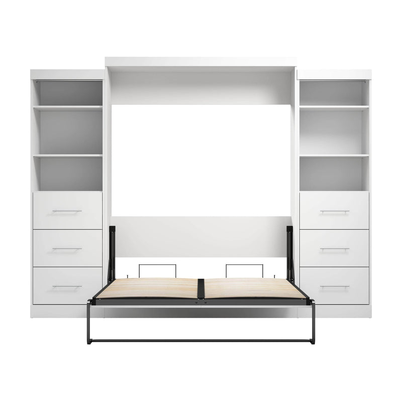 Modubox Murphy Wall Bed Nebula Queen Murphy Wall Bed and 2 Closet Organizers with Drawers - Available in 3 Colours