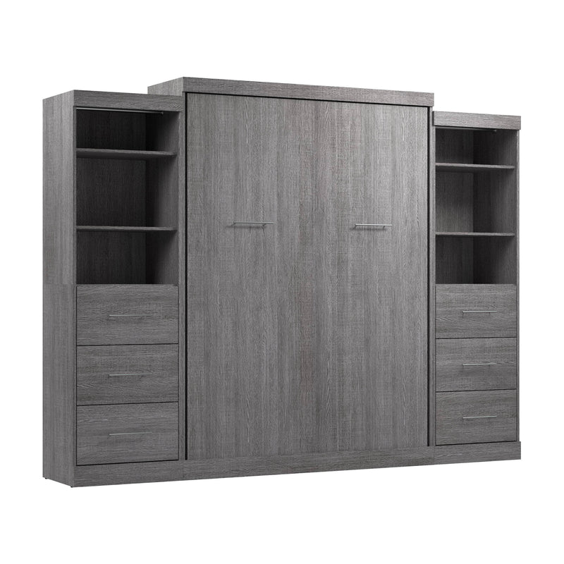 Modubox Murphy Wall Bed Nebula Queen Murphy Wall Bed and 2 Closet Organizers with Drawers - Available in 3 Colours