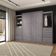Modubox Murphy Wall Bed Nebula Queen Murphy Wall Bed and 2 Closet Organizers with Drawers - Available in 3 Colours