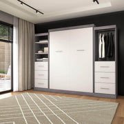 Modubox Murphy Wall Bed Nebula Queen Murphy Wall Bed and 2 Closet Organizers with Drawers - Available in 3 Colours