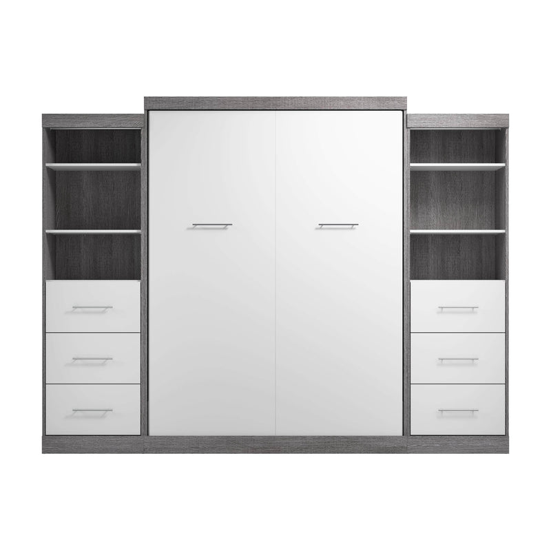 Modubox Murphy Wall Bed Nebula Queen Murphy Wall Bed and 2 Closet Organizers with Drawers - Available in 3 Colours