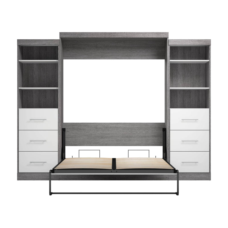 Modubox Murphy Wall Bed Nebula Queen Murphy Wall Bed and 2 Closet Organizers with Drawers - Available in 3 Colours
