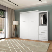 Modubox Murphy Wall Bed Nebula Queen Murphy Wall Bed and Closet Organizer with Drawers - Available in 3 Colours