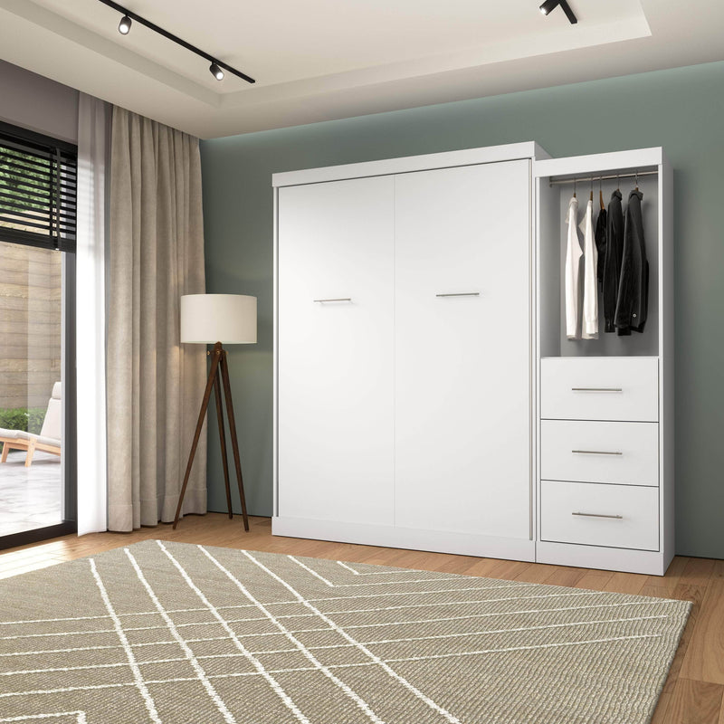 Modubox Murphy Wall Bed Nebula Queen Murphy Wall Bed and Closet Organizer with Drawers - Available in 3 Colours