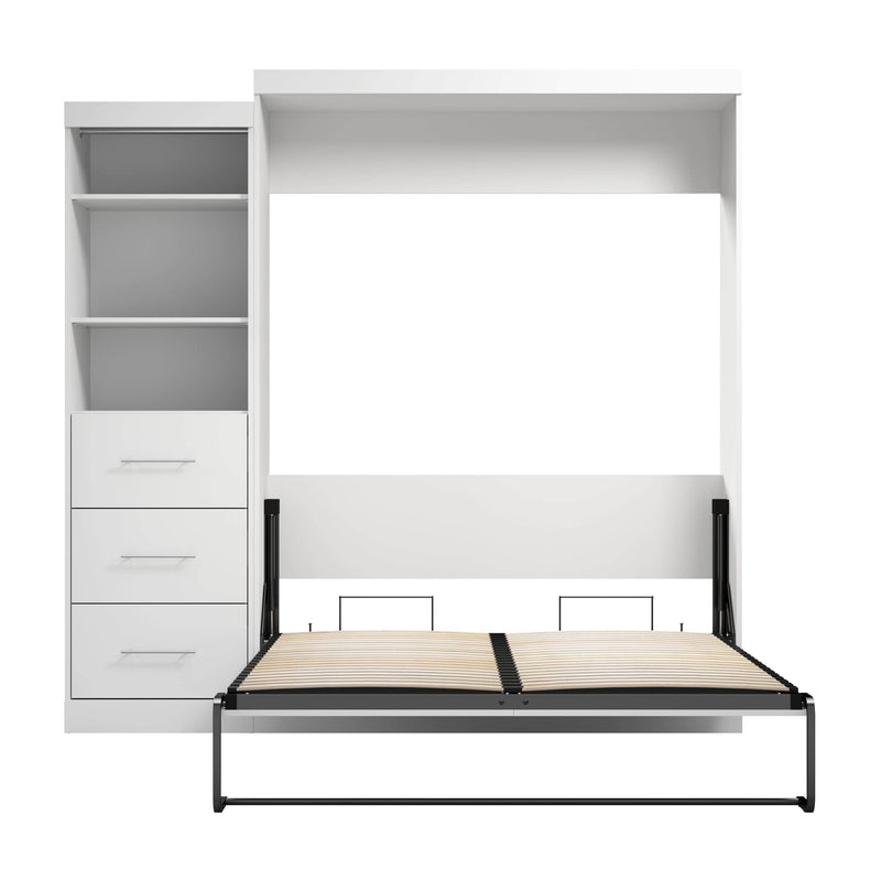 Modubox Murphy Wall Bed Nebula Queen Murphy Wall Bed and Closet Organizer with Drawers - Available in 3 Colours