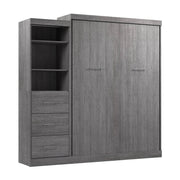 Modubox Murphy Wall Bed Nebula Queen Murphy Wall Bed and Closet Organizer with Drawers - Available in 3 Colours