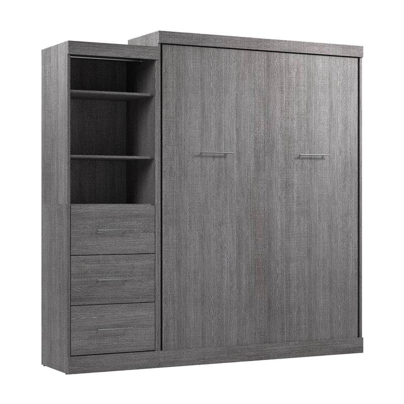 Modubox Murphy Wall Bed Nebula Queen Murphy Wall Bed and Closet Organizer with Drawers - Available in 3 Colours