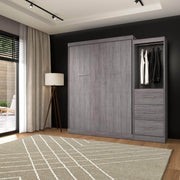Modubox Murphy Wall Bed Nebula Queen Murphy Wall Bed and Closet Organizer with Drawers - Available in 3 Colours