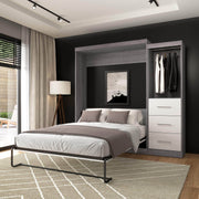 Modubox Murphy Wall Bed Nebula Queen Murphy Wall Bed and Closet Organizer with Drawers - Available in 3 Colours