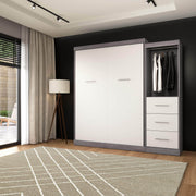 Modubox Murphy Wall Bed Nebula Queen Murphy Wall Bed and Closet Organizer with Drawers - Available in 3 Colours