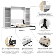 Modubox Murphy Wall Bed Nebula Queen Murphy Wall Bed with 2 Closet Organizers - Available in 3 Colours