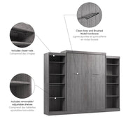 Modubox Murphy Wall Bed Nebula Queen Murphy Wall Bed with 2 Closet Organizers - Available in 3 Colours