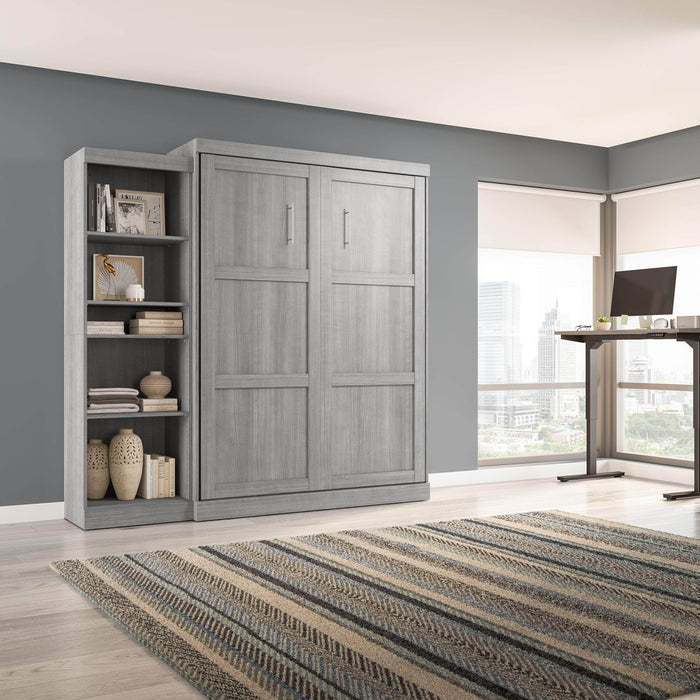 Modubox Murphy Wall Bed Platinum Grey Pur 90" Queen Size Murphy Wall Bed with Storage Unit - Available in 7 Colours
