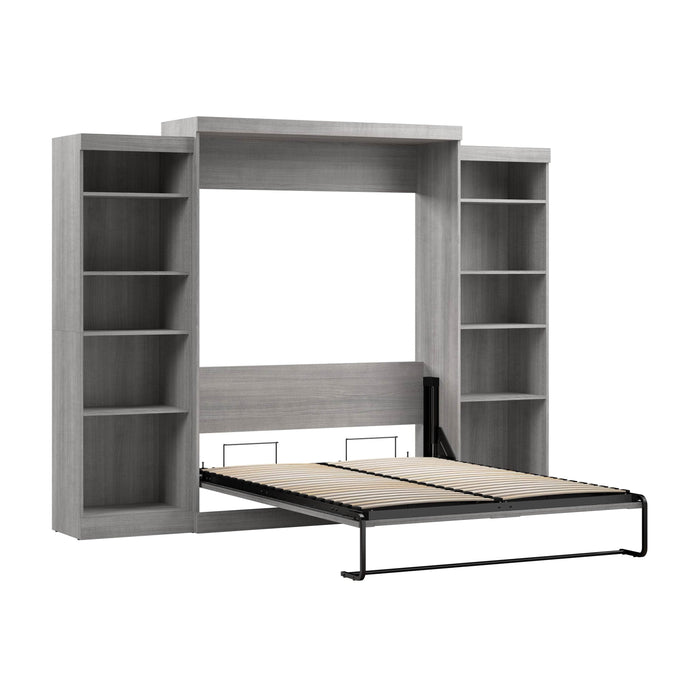 Modubox Murphy Wall Bed Platinum Grey Pur Queen Murphy Wall Bed and 2 Storage Units (115W) - Available in 7 Colours