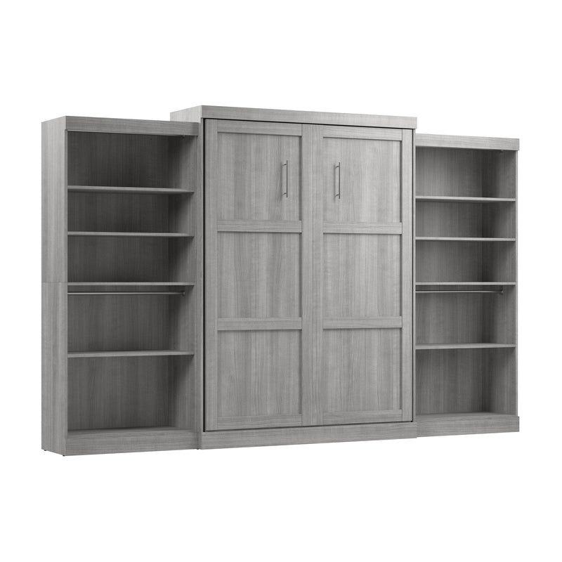 Modubox Murphy Wall Bed Platinum Grey Pur Queen Murphy Wall Bed and 2 Storage Units (136”) - Available in 6 Colours