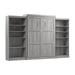 Modubox Murphy Wall Bed Platinum Grey Pur Queen Murphy Wall Bed and 2 Storage Units (136”) - Available in 6 Colours