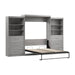 Modubox Murphy Wall Bed Platinum Grey Pur Queen Murphy Wall Bed and 2 Storage Units with Drawers (136”) - Available in 6 Colours