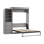 Modubox Murphy Wall Bed Platinum Grey Versatile Queen Murphy Wall Bed and Closet Organizer with Drawers - Available in 2 Colours