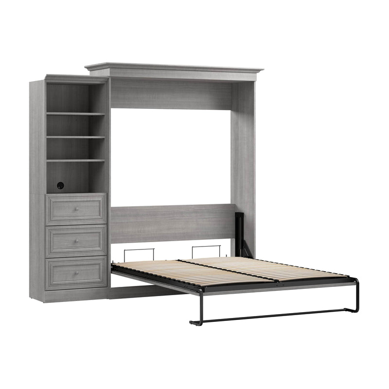 Modubox Murphy Wall Bed Platinum Grey Versatile Queen Murphy Wall Bed and Closet Organizer with Drawers - Available in 2 Colours