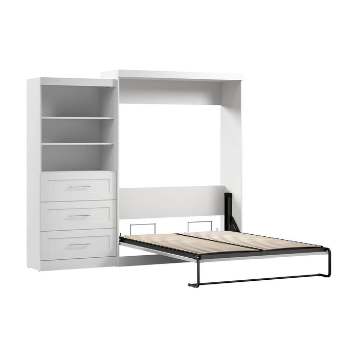 Modubox Murphy Wall Bed Pur 101" Queen Size Murphy Wall Bed with Storage Unit - Available in 3 Colours
