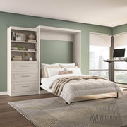 Modubox Murphy Wall Bed Pur 101" Queen Size Murphy Wall Bed with Storage Unit - Available in 7 Colours