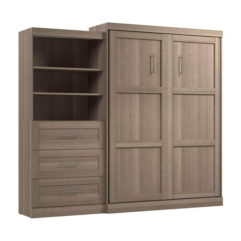 Modubox Murphy Wall Bed Pur 101" Queen Size Murphy Wall Bed with Storage Unit - Available in 7 Colours