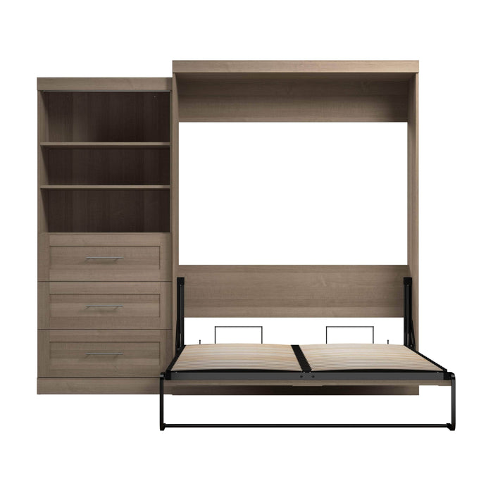 Modubox Murphy Wall Bed Pur 101" Queen Size Murphy Wall Bed with Storage Unit - Available in 7 Colours