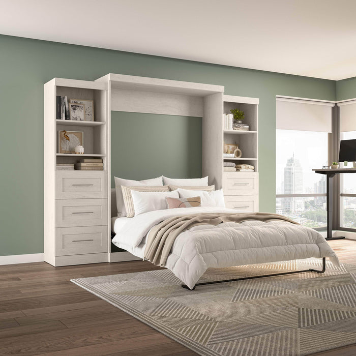 Modubox Murphy Wall Bed Pur 115" Queen Size Murphy Wall Bed with 2 Storage Units - Available in 7 Colours