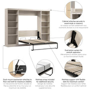 Modubox Murphy Wall Bed Pur Full Murphy Bed with 2 Storage Units (109W) - Available in 7 Colours