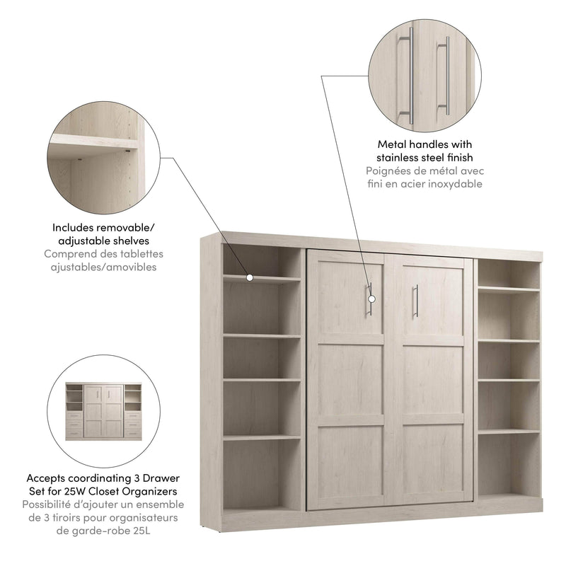 Modubox Murphy Wall Bed Pur Full Murphy Bed with 2 Storage Units (109W) - Available in 7 Colours