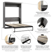 Modubox Murphy Wall Bed Pur Full Murphy Wall Bed (59") - Available in 6 Colours