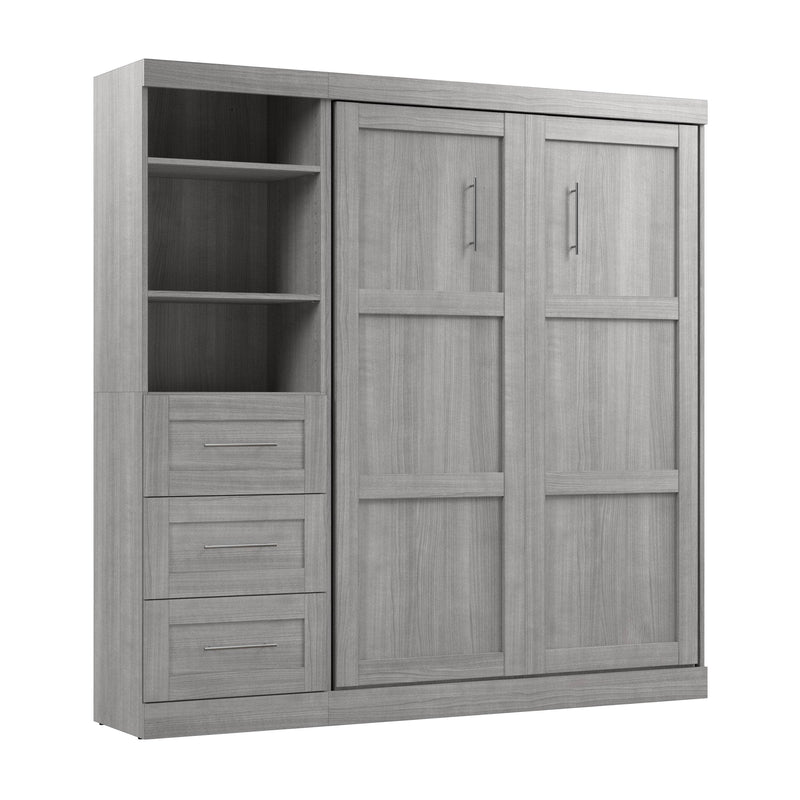 Modubox Murphy Wall Bed Pur Full Murphy Wall Bed and 1 Storage Unit with Drawers (84”) - Available in 7 Colours