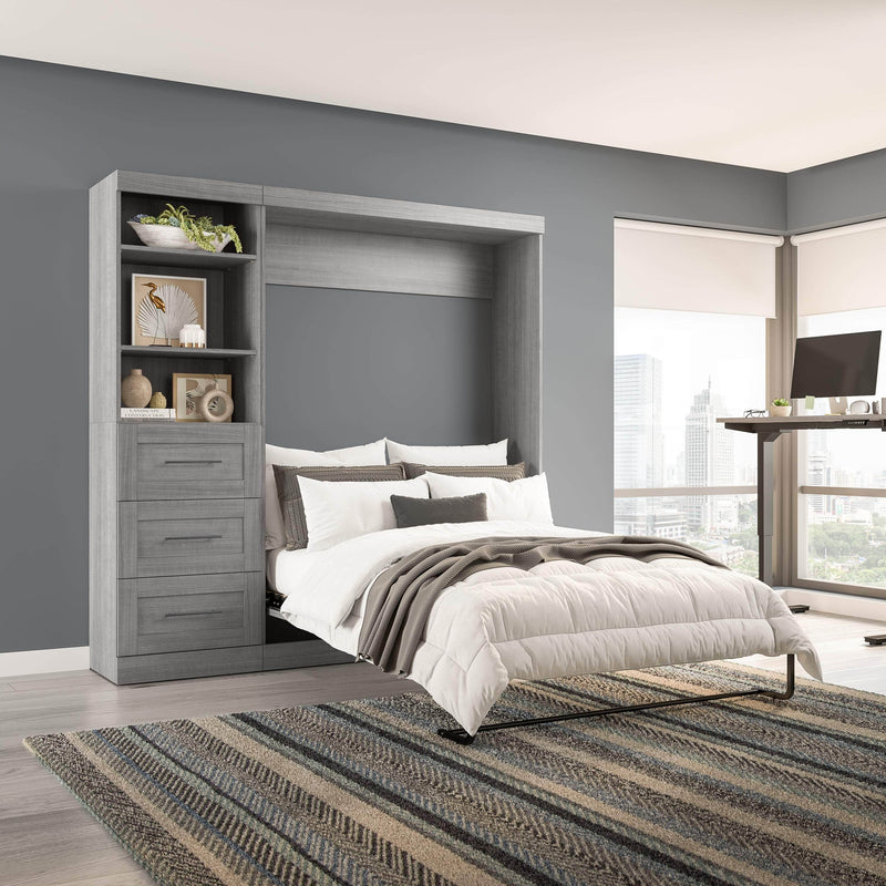 Modubox Murphy Wall Bed Pur Full Murphy Wall Bed and 1 Storage Unit with Drawers (84”) - Available in 7 Colours