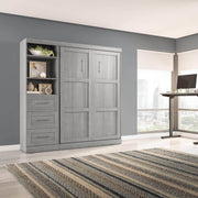 Modubox Murphy Wall Bed Pur Full Murphy Wall Bed and 1 Storage Unit with Drawers (84”) - Available in 7 Colours