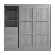 Modubox Murphy Wall Bed Pur Full Murphy Wall Bed and 1 Storage Unit with Drawers (84”) - Available in 7 Colours
