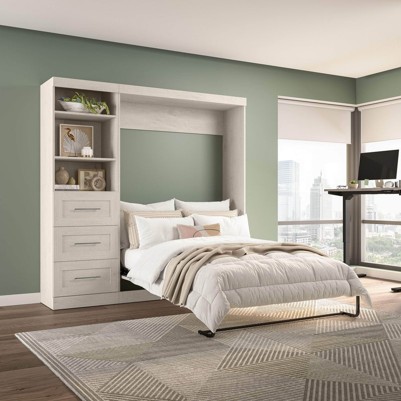 Modubox Murphy Wall Bed Pur Full Murphy Wall Bed and 1 Storage Unit with Drawers (84”) - Available in 7 Colours