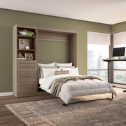 Modubox Murphy Wall Bed Pur Full Murphy Wall Bed and 1 Storage Unit with Drawers (84”) - Available in 7 Colours