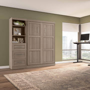 Modubox Murphy Wall Bed Pur Full Murphy Wall Bed and 1 Storage Unit with Drawers (84”) - Available in 7 Colours