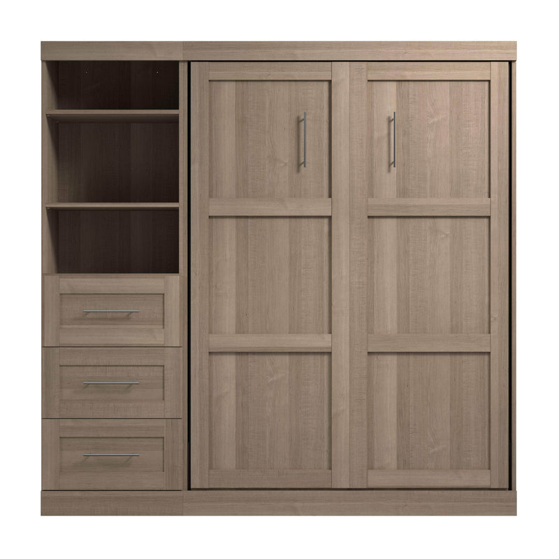 Modubox Murphy Wall Bed Pur Full Murphy Wall Bed and 1 Storage Unit with Drawers (84”) - Available in 7 Colours