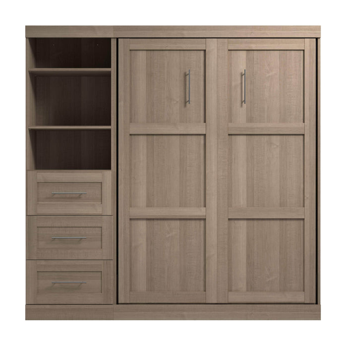 Modubox Murphy Wall Bed Pur Full Murphy Wall Bed and 1 Storage Unit with Drawers (84”) - Available in 7 Colours