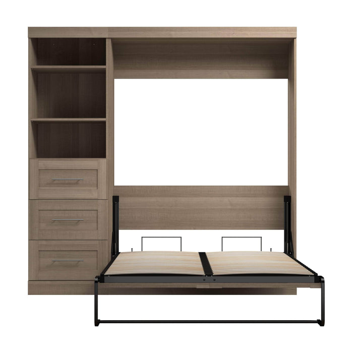 Modubox Murphy Wall Bed Pur Full Murphy Wall Bed and 1 Storage Unit with Drawers (84”) - Available in 7 Colours