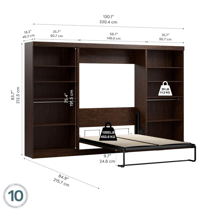 Modubox Murphy Wall Bed Pur Full Murphy Wall Bed and 2 Storage Units (131”) - Available in 2 Colours