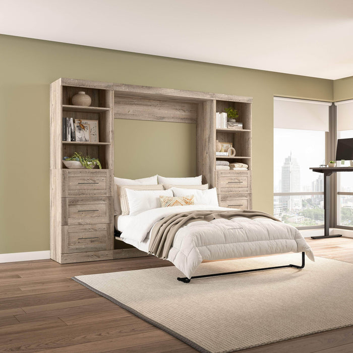 Modubox Murphy Wall Bed Pur Full Murphy Wall Bed and 2 Storage Units with Drawers (109W) - Available in 7 Colours