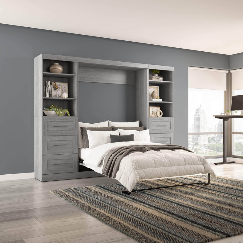 Modubox Murphy Wall Bed Pur Full Murphy Wall Bed and 2 Storage Units with Drawers (109W) - Available in 7 Colours