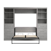 Modubox Murphy Wall Bed Pur Full Murphy Wall Bed and 2 Storage Units with Drawers (109W) - Available in 7 Colours